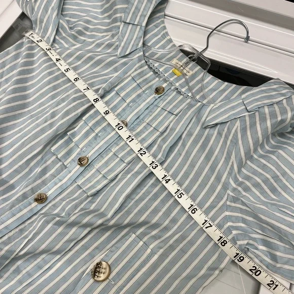 NWT LEIFSDOTTIR Anthropologie Nautical Pinstripe Top Size 6 - Picture 4 of 13